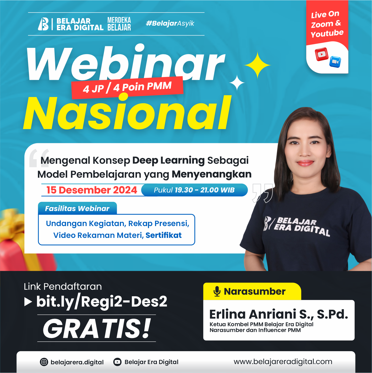 Webinar 4JP: Mengenal Konsep Deep Learning Sebagai Model Pembelajaran yang Menyenangkan (15 Desember 2024)